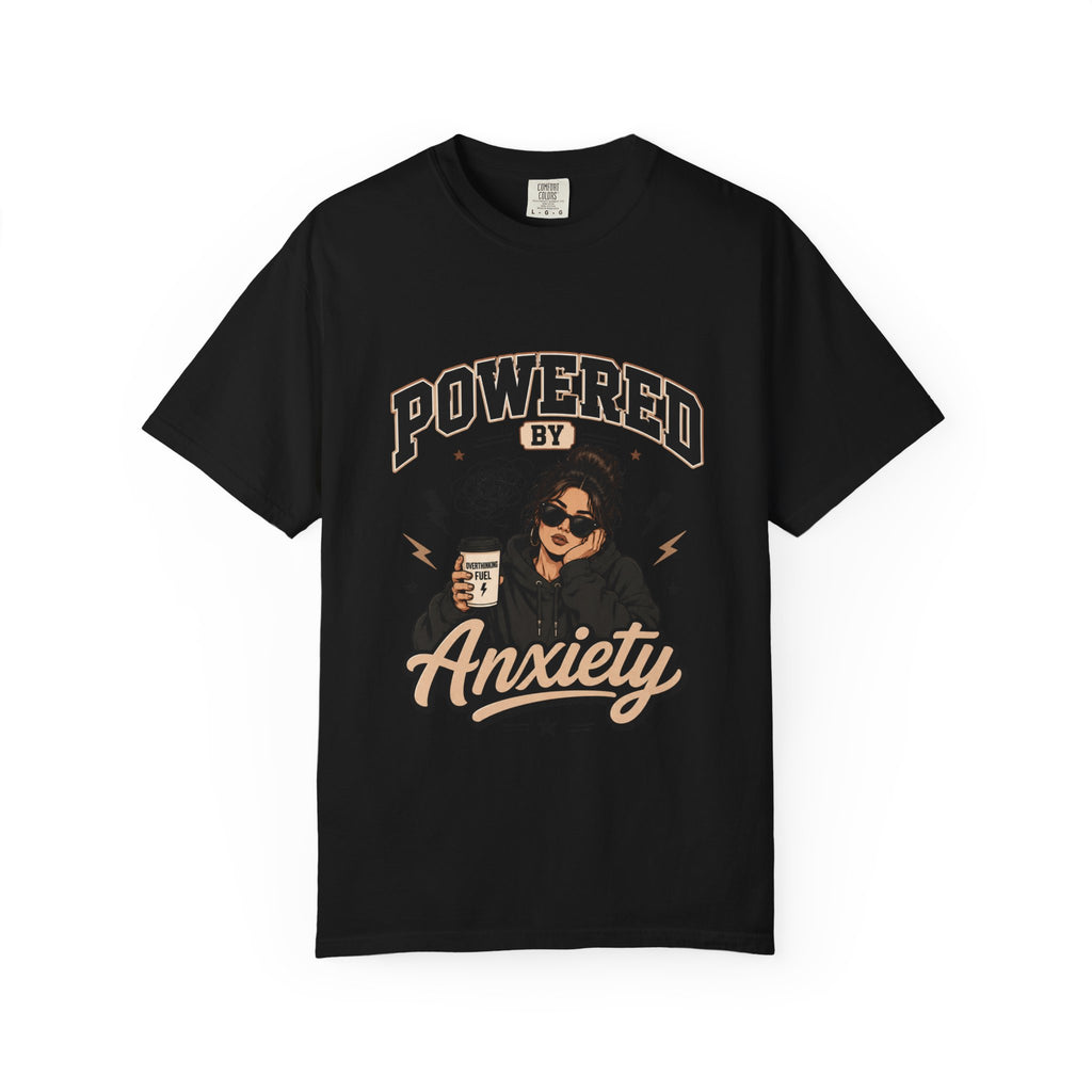 Powered by Anxiety T-Shirt — Introvert Humor Tee