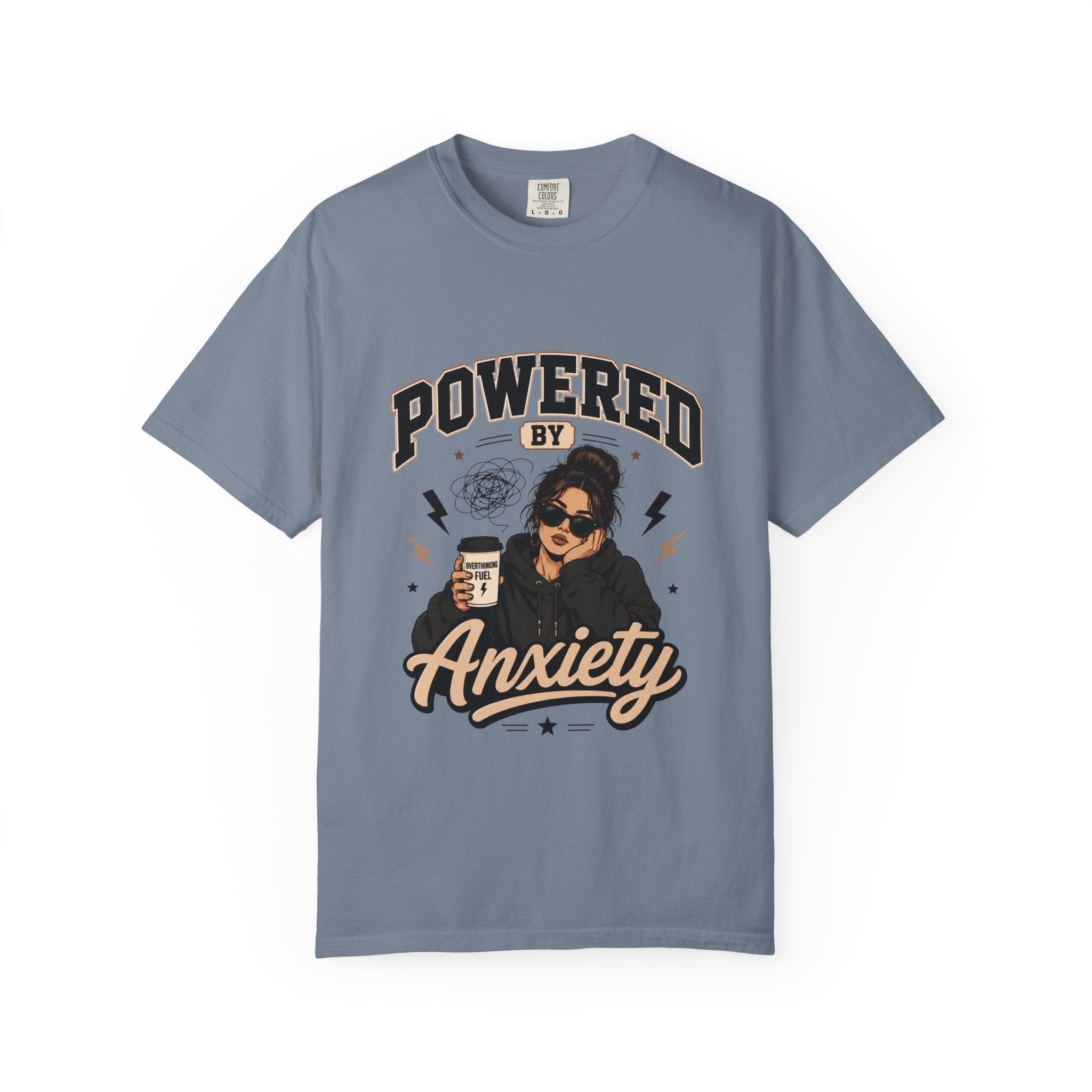 Powered by Anxiety T-Shirt — Introvert Humor Tee