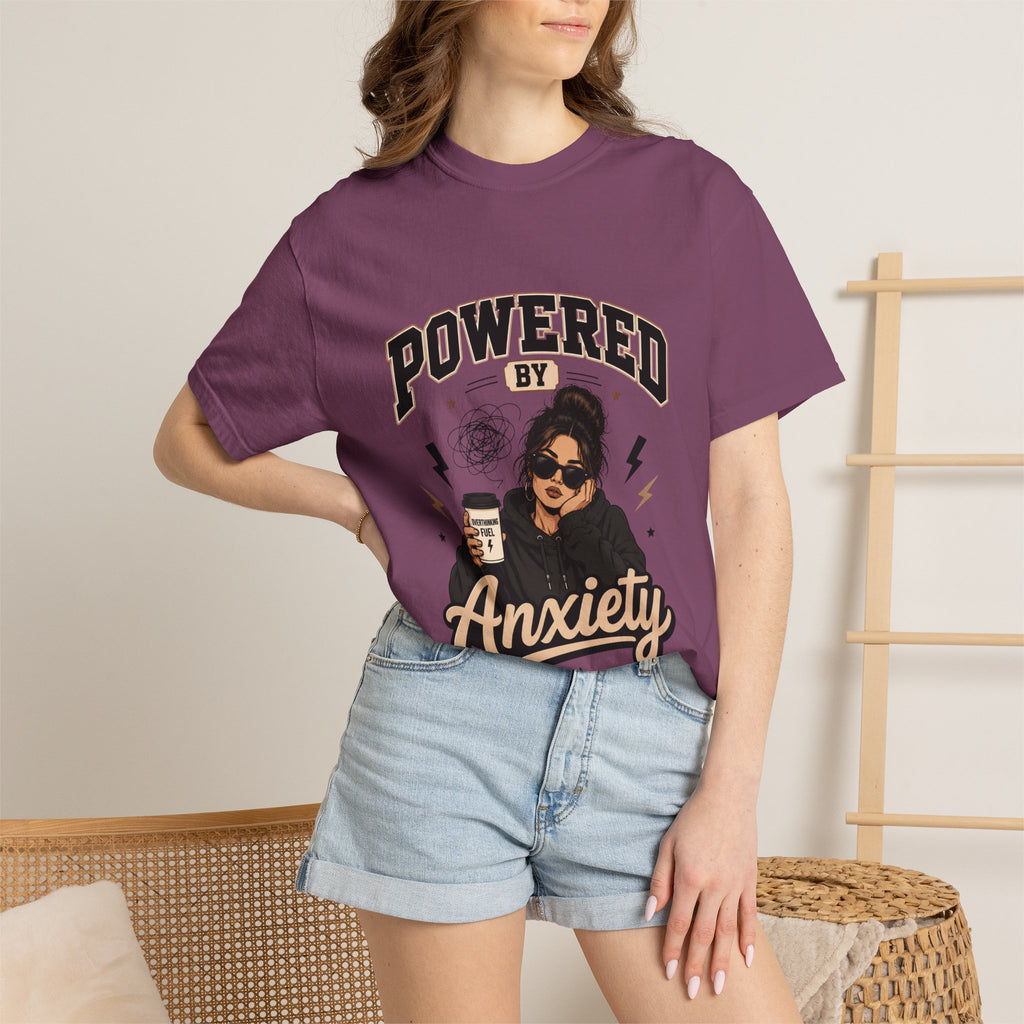 Powered by Anxiety T-Shirt — Introvert Humor Tee