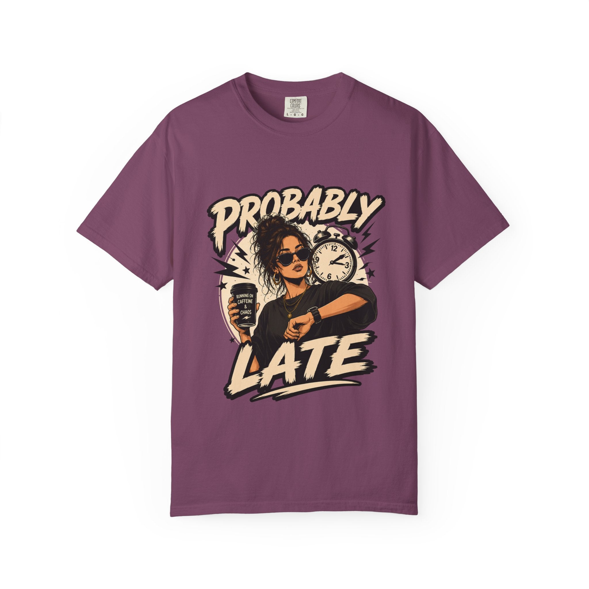 Probably Late T-Shirt — Funny Retro Graphic Tee for Chronic Late Risers